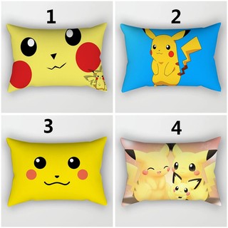 Pokemon Pikachu Vỏ Gối Hoạt Hình Dễ Thương Một Mặt In Hình Polyester Hình Chữ Nhật Vỏ Gối Phòng Ngủ Sofa Nhà Trang Trí Gối