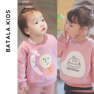 Áo nỉ thu đông hoodie dài tay BATALA KIDS in hoạ tiết bánh kem phong cách Hàn quốc cho bé gái