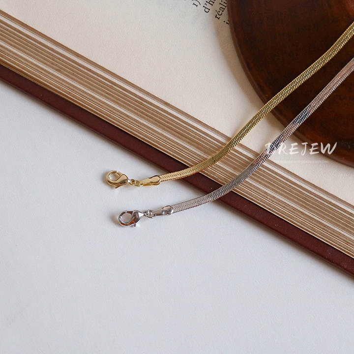 Ảnh DREJEW Vòng Cổ Dây Xích Bằng Thép Titan Kiểu Dáng Đơn Giản Thời Trang Cho Nữ 2