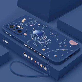 ốp lưng Redmi note 10 pro Redmi note 10 Ốp Điện Thoại Silicone TPU In Hình Phi Hành Gia Kèm Dây Đeo Cho Redmi note 10 pro Redmi note 10