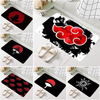 Thảm chùi chân chống trượt 60x40cm, in hình Anime Naruto Sasuke Itachi, vải flannel cho phòng tắm, bếp, lối vào