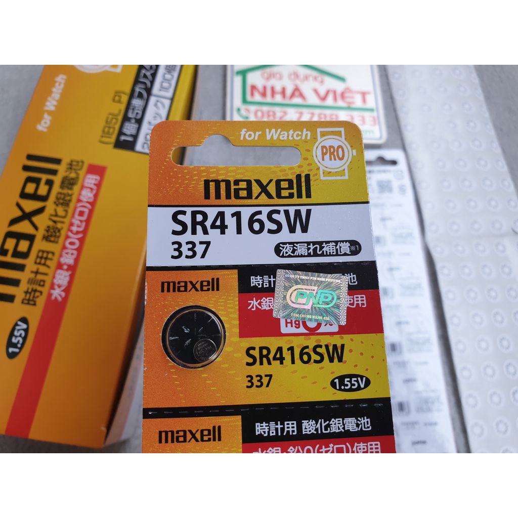 Pin đồng hồ Silver Oxide Maxell SR416SW Pro 337 1.55V Made in Japan ...