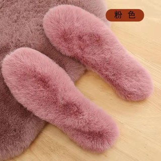 1 Cặp Đế Lót Giày Lông Thỏ Nhân Tạo Mềm Mại Giữ Ấm Thoáng Khí