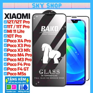 Cường lực Baiko Xiaomi Poco C40 F4 F3 M5 M5s M4 M3 Pro X4 GT X3 Pro Nfc 12T Pro 11T Pro 5G 10T Pro Mi 11 Lite 5G Ne 13T