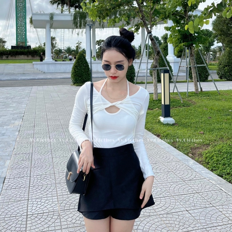 Set áo len cổ yếm xoắn ngực & chân váy tafta - 𝐕𝐘.𝐂𝐋𝐎𝐓𝐇𝐄𝐒 𝐂𝐇𝐔𝐘𝐄̂𝐍 𝐇𝐀̀𝐍𝐆 𝐐𝐔𝐀̉𝐍𝐆 𝐂𝐇𝐀̂𝐔 𝐂𝐇𝐈́𝐍𝐇 𝐇𝐈𝐄̣̂𝐔