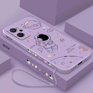 ốp lưng Realme 9i Ốp Điện Thoại Silicone TPU In Hình Phi Hành Gia Kèm Dây Đeo Cho Realme 9i