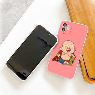 Ốp iphone - Ốp lưng iphone cạnh vuông bảo vệ camera thần tài tươi cười dành cho ip 6 đến 16promax - ng497