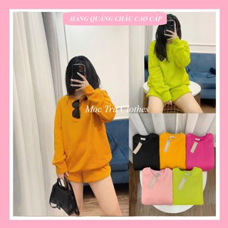 Set bộ nỉ nữ trơn Quảng Châu nhiều màu cá tính, Bộ đồ nữ rẻ đẹp trẻ trung chất nỉ bông dày dặn