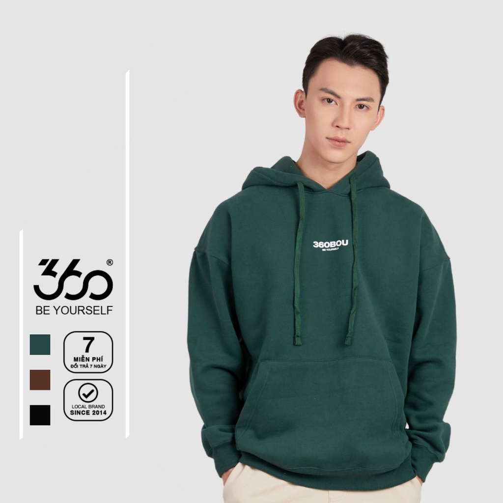 Áo Hoodie Nam có túi thương hiệu 360 Boutique chất liệu nỉ bông dày dặn – AHHOL339