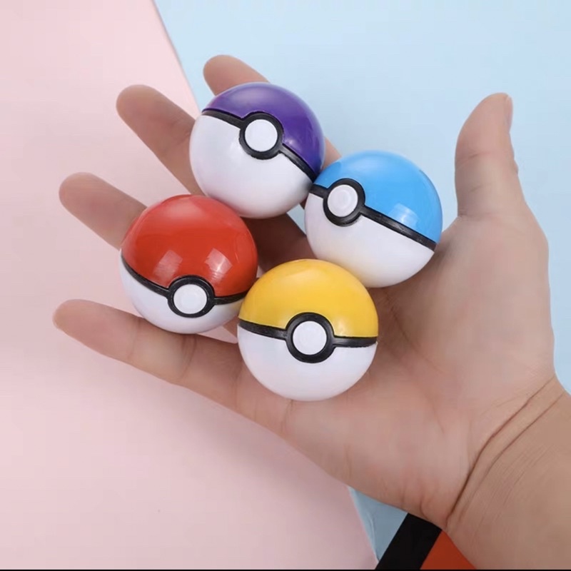 Quả bóng nhựa đồ chơi pokemon sắc màu bên trong có mô hình nhân vật phát sáng kèm sticker Pokemon cho bé