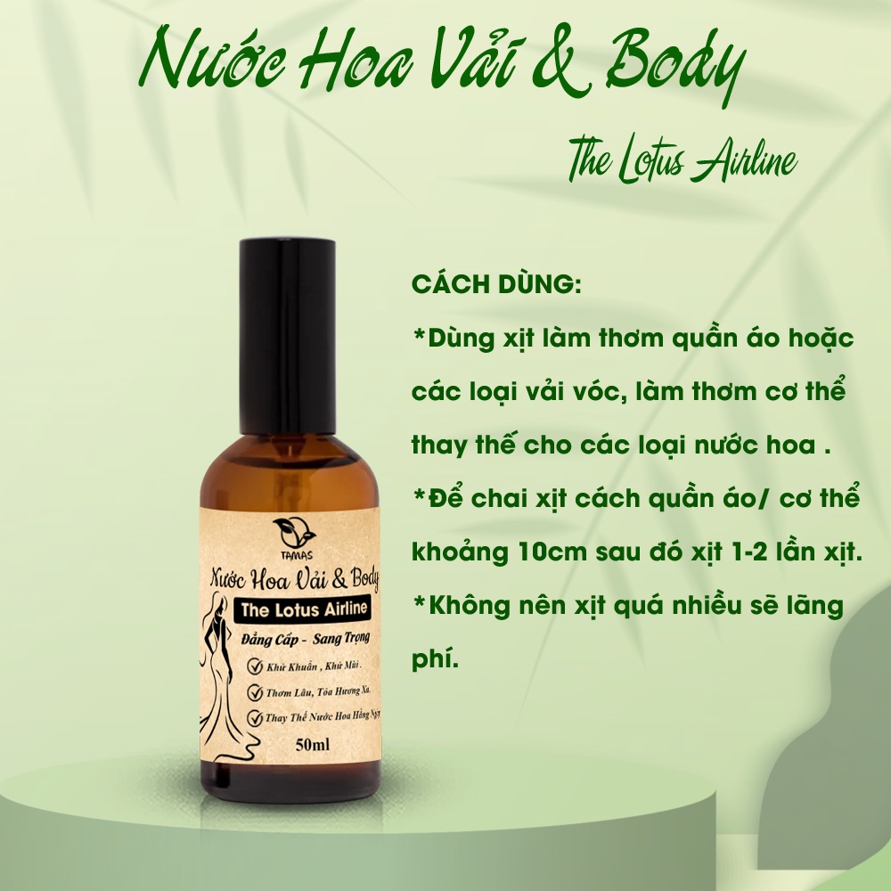 Ảnh Nước Hoa Vải & Body The Lotus Airline Luxury TAMAS chai 10ml, 50ml 3