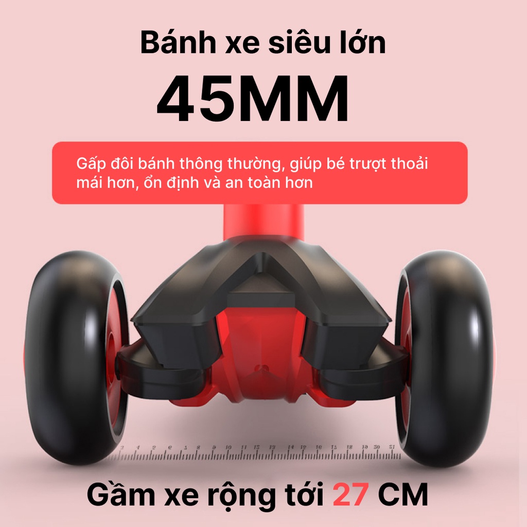 Ảnh Xe trượt scooter 3 bánh cho bé 21stscooter Candy Pro, có đèn LED, bánh to, siêu nhẹ, chịu tải 80kg, khung nhôm cao cấp 2