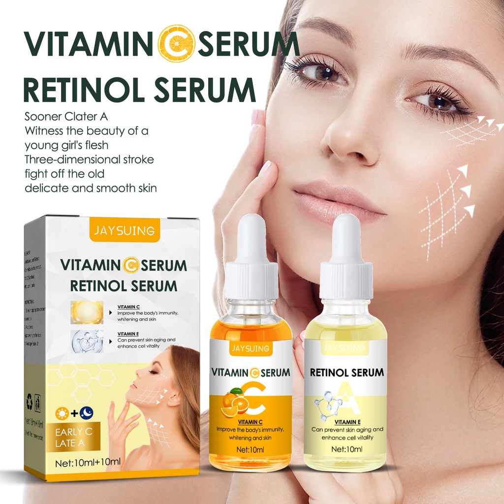 Bộ Serum Vitamin C Retinol 2 Trong 1 Chống Lão Hóa Chống Oxy Hóa Và Nếp