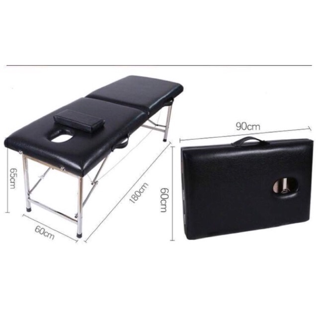 Giường massage gấp vali chân inox, gấp gọn, chịu lực tốt, chắc chắn