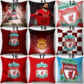 Vỏ gối Liverpool FC Logo Câu lạc bộ bóng đá Vỏ gối bằng vải Polyester in một mặt Sofa Đệm ô tô Văn phòng Vỏ gối trang trí tại nhà (Không có lõi gối)