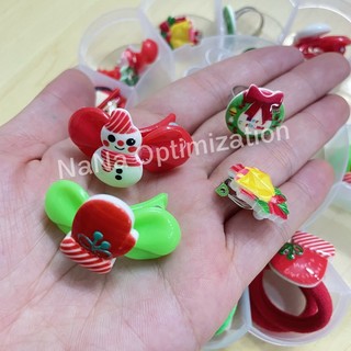 Set 180 Dây Buộc Tóc Cao Su Phong Cách Giáng Sinh Đáng Yêu Cho Bé