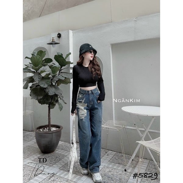 QUẦN BÒ,QUẦN JEANS SUÔNG RÁCH PHONG CÁCH