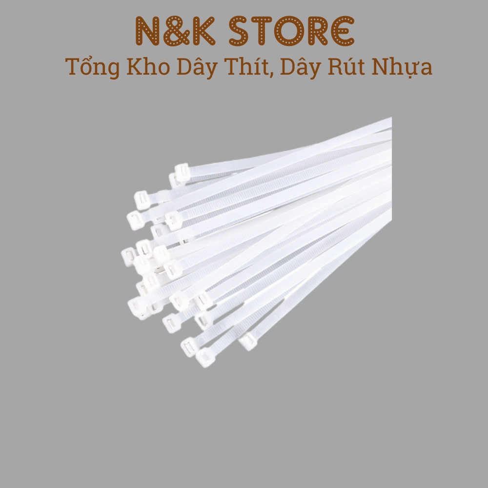 Túi 180c dây rút 4x300mm, lạt nhựa dài 30cm, dây thít nhựa đen trắng dẻo dai