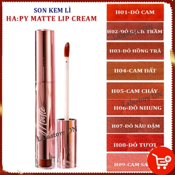 [Chính hãng] Son Happy Matte Lipcream Siêu Lì Kháng Nước Không Trôi - Son Kem Lâu Trôi Siêu Lì Hapy