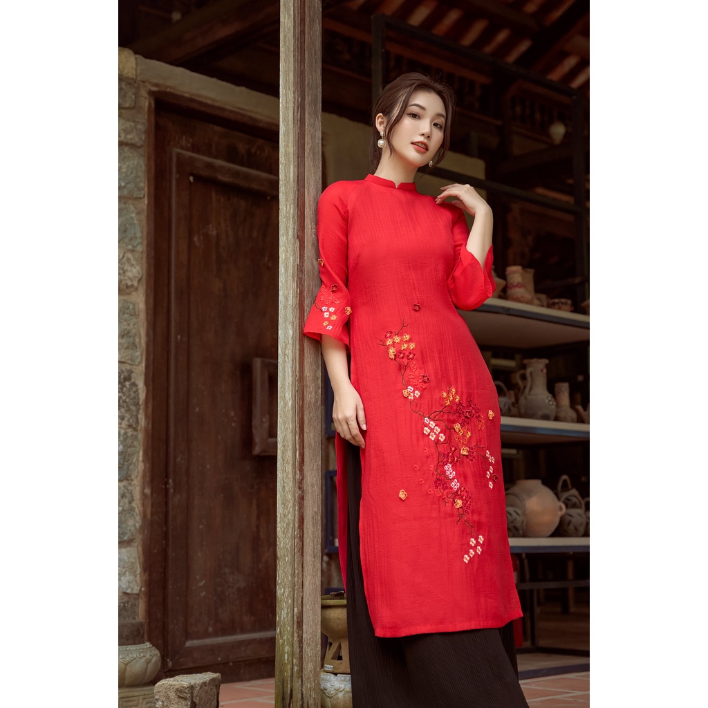 Áo dài Ninh Vân The Kat House, BST Tết, mặc tết cực đẹp, thanh lịch, nhẹ nhàng, xinh xắn (không kèm quần)