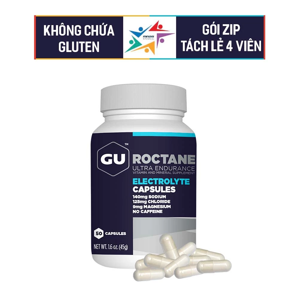 Cách sử dụng gel năng lượng và viên muối chạy bộ 3 Viên muối điện giải GU ROCTANE ELECTROLYTE CAPSULES