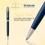 Bút bi, bút ký cao cấp mạ chrome Parker Sonnet, màu thân xanh, chất liệu kim loại, có khắc tên làm quà tặng — ảnh 5