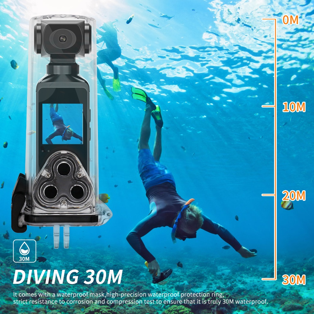 Ảnh Camera hành động thể thao EKLEVA 4K Pocket Cam 1.3 "Màn hình LCD HD 270° Camera thể thao Wifi có thể xoay 30FPS có vỏ chống nước cho mũ bảo hiểm 3