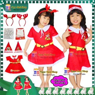 BỘ ĐẦM ÔNG GIÀ NOEL CHẤT VẢI NỈ CHO BÉ TỪ 1-10 TUỔI - TRANG PHỤC GIÁNG SINH [ĐI CHƠI CHỤP ẢNH]