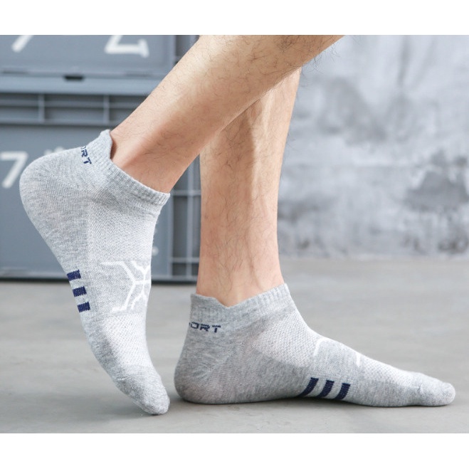 Vớ Tất cotton Nam cổ thấp 5 màu phong cách trẻ trung và năng động.