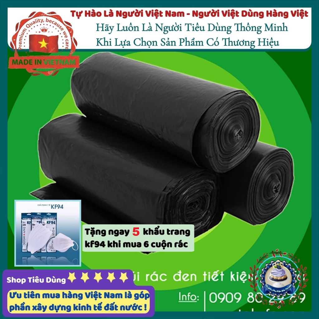 Túi Rác Tự Phân Hủy - Bao Rác Đen Nhiều Kích Thước (Tiểu, Trung, Đại ...