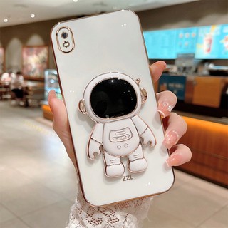 ốp lưng Samsung A10 TPU Mạ điện 3D Phi hành gia có chân đế ốp điện thoại Samsung A10