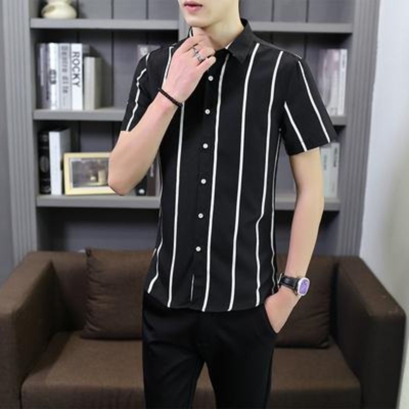 Áo Sơ Mi Nam Tay Ngắn Sọc Dọc Thời Trang Công Sở Mới