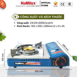 Bếp Gas Mini (Bếp Gas Du Lịch) NaMilux NH-P2911PS (Màu Xanh)│Van Inline Cut│Công Suất 2.6 Kw - Hàng Chính Hãng