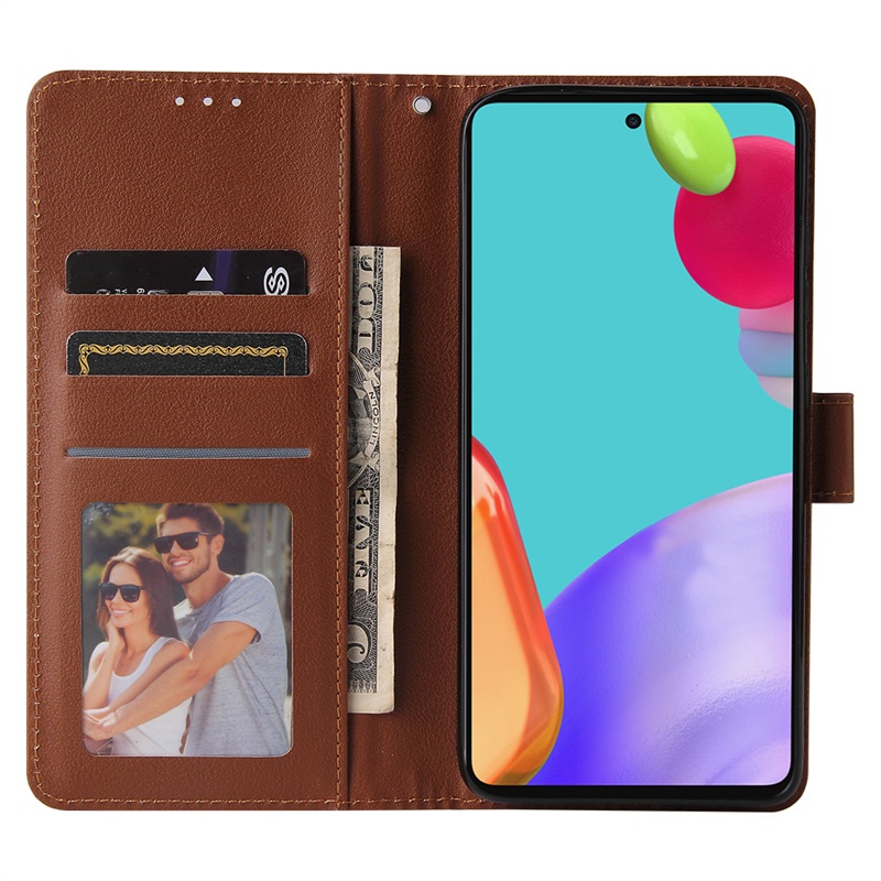 Ốp Lật Cho Samsung Galaxy A13 A04 A33 A53 A73 Khe Cắm Thẻ Đứng Bao Da PU