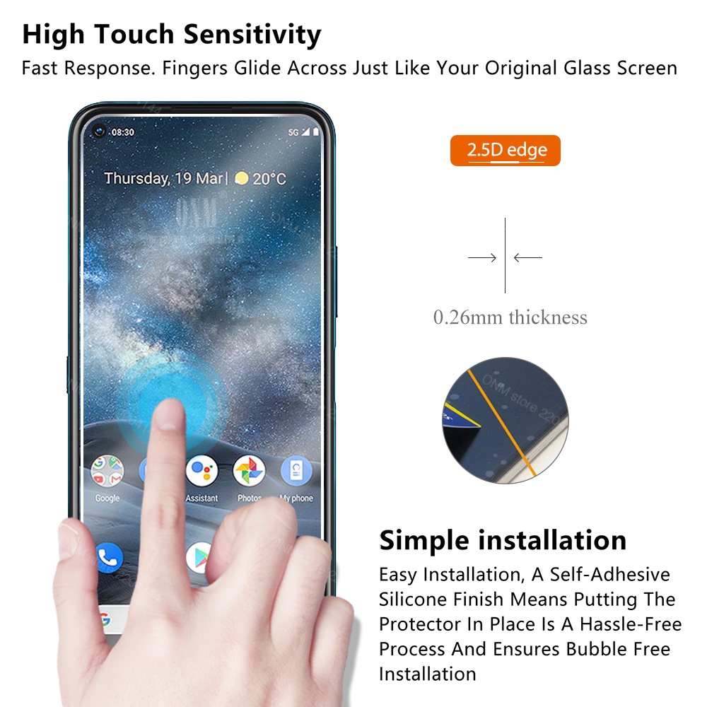 Dành Cho Nokia 8.3 5.3 2.3 1.3 5.4 3.4 2.4 1.4 X7 X6 X5 9H 2.5D Kính Cường Lực Bảo Vệ Màn Hình Phim Bảo Vệ