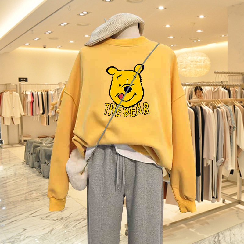 Áo sweater nữ HappyFamily hình chú Gấu The Bear xinh xắn chất nỉ da cá 100% cotton cao cấp