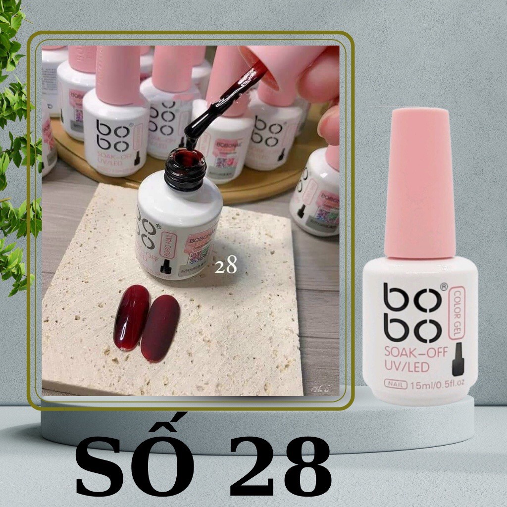 Sơn gel thạch Bobo chính hãng chất đậm đặc lên màu chuẩn 15ml (lẻ chai)