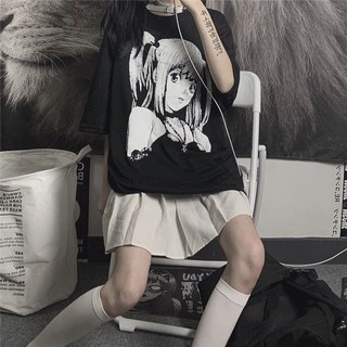 Áo thun ngắn tay Anime hai chiều hiphop Nhật Bản phong cách Harajuku
