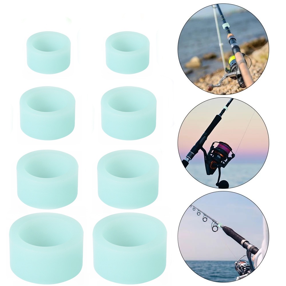 Vòng Nhẫn Chặn Cần Câu Cá Hình Chữ O Bằng Silicone Phát Quang Chống Trượt