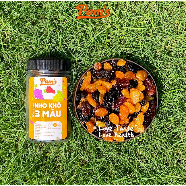 Nho Khô Sấy Mọng Không Đường Vị Chua Ngọt Tự Nhiên Pams 200g/hũ