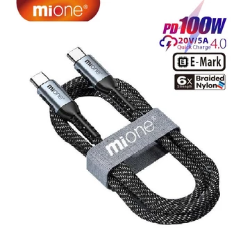 Mione E Mark 100W Cáp Sạc Nhanh Laptop Cáp Sạc Loại C Sang Loại C Sang USB C Cáp 5A PD Sạc Nhanh Cho NoteBook Sạc Laptop