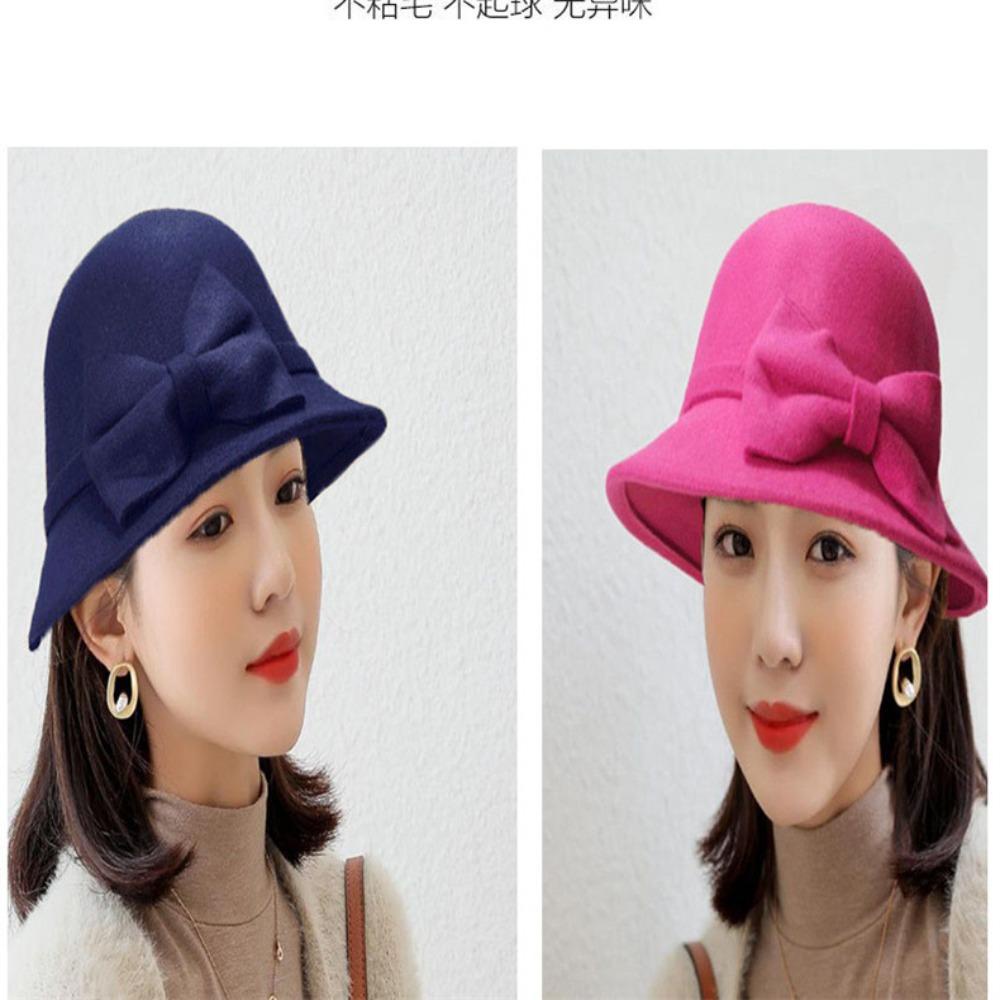 GUSTAVA Nữ Vintage Retro Mũ Bé Gái Người Cá Mũ Len Thanh Lịch Nỉ Nắp Xô