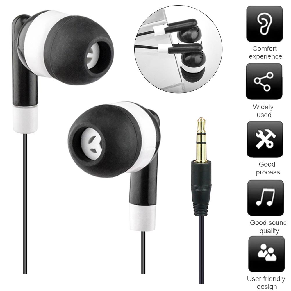 Set 5 Tai Nghe Nhét Tai Có Dây 3.5mm Âm Trầm Cho Apple Samsung Xiaomi Huawei PC