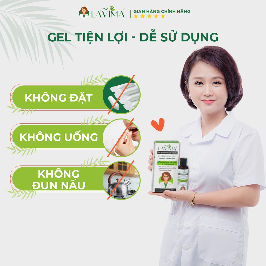 Ảnh Tuýp Gel Rửa Phụ Khoa Thảo Dược Châu Âu LAVIMA Minisize 20g - Huyết Trắng, Nấm Ngứa, Lộ Tuyến, An Toàn Cho Mẹ Bầu 3