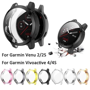 TPU Mềm Màn Hình Kính Bảo Vệ Vỏ Khung Cho Garmin Venu SQ 2 2S 2 Plus Cản Lưng Full Cover Cho Garmin Vivoactive 4 4S 3 Âm Nhạc