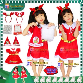 [TẶNG KÈM NÓN] BỘ VÁY NOEL CHO BÉ GÁI TỪ 1 - 10 TUỔI CHẤT VẢI NỈ - ĐỒ HÓA TRANG ÔNG GIÀ NOEL [MẶC ĐI CHƠI CHỤP ẢNH]