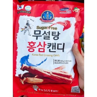 Kẹo Sâm Hàn Quốc Không Đường Ăn Kiêng Túi 500g Cao Cấp - Date mới