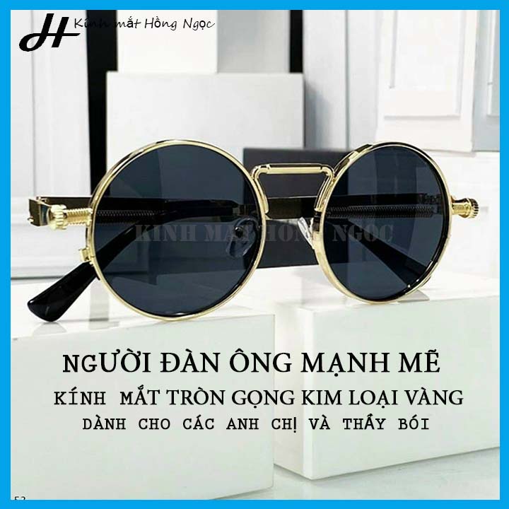 Kính râm tròn thầy bói, mắt kính đen tròn cao cấp gọng vàng, kính râm ...