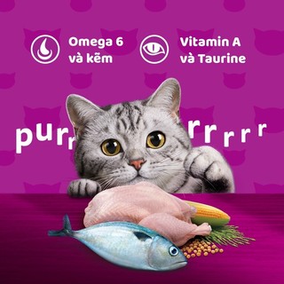 [Vị mới ] WHISKAS® 1.1kg, 1.2kg Thức ăn hạt có nhân cho mèo con và mèo trưởng thành