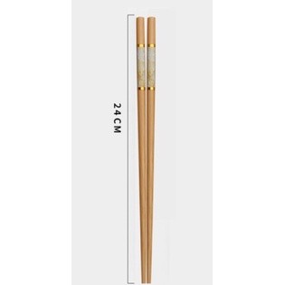 (Set 10 đôi) Đũa Gỗ Cao Cấp Viền Vân Đá Đẹp Mắt